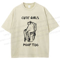 Unisex Cute Frog Printed Washed Tee