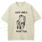 Unisex Cute Frog Printed Washed Tee