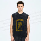 Unisex Monday Printed Washed Tank Top
