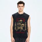 Japanese Lucky Dragon Vintage Distressed Washed Tank Top