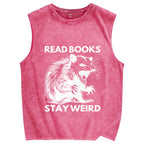 Read Books Stay Weird Unisex Washed Tank Top