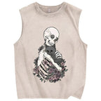 Love cats to the death Vintage Distressed Washed Tank Top