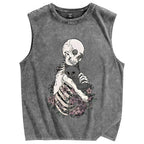 Love cats to the death Vintage Distressed Washed Tank Top