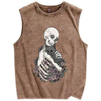 Love cats to the death Vintage Distressed Washed Tank Top