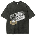 Cat Script Vintage Washed T-shirt