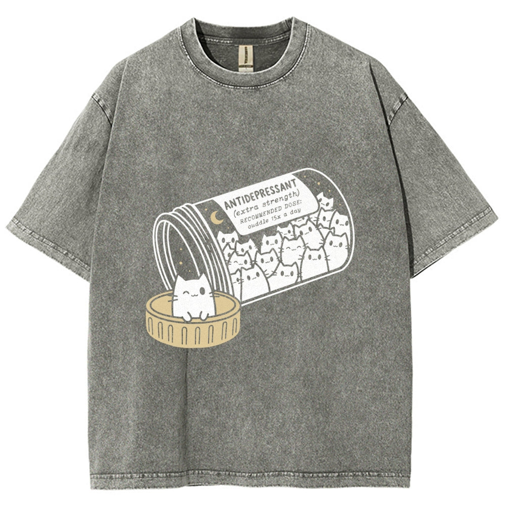Cat Script Vintage Washed T-shirt