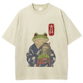 Frog Hugging Cat Washed T-Shirt