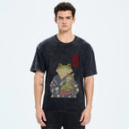 Frog Hugging Cat Washed T-Shirt