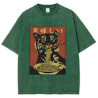 Tiger Eating Delicious Ramen Washed T-Shirt