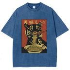 Tiger Eating Delicious Ramen Washed T-Shirt