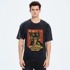Tiger Eating Delicious Ramen Washed T-Shirt