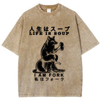 Life Is Soup I Am Fork Funny Washed T-Shirt