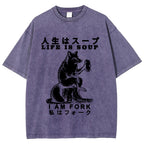 Life Is Soup I Am Fork Funny Washed T-Shirt