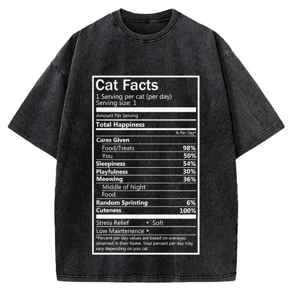 Cat Facts Vintage Washed T-shirt