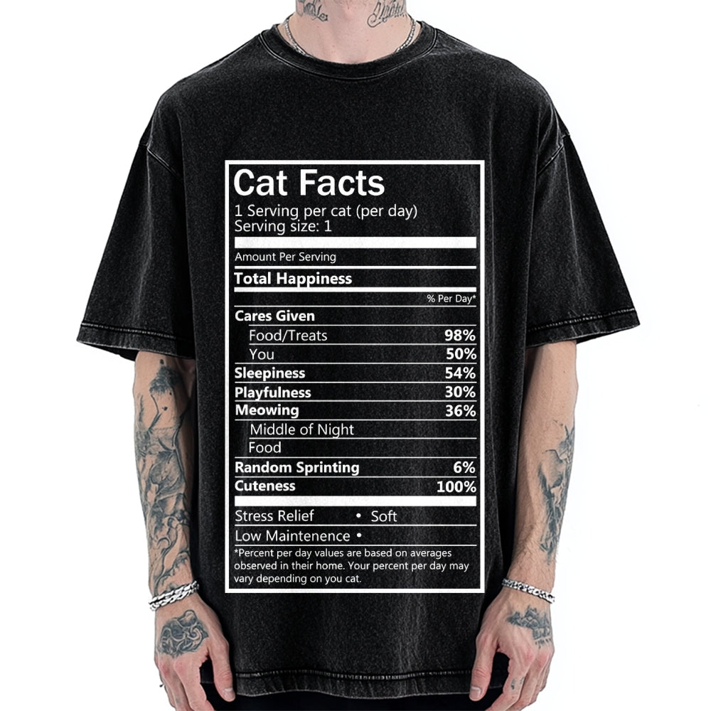 Cat Facts Vintage Washed T-shirt