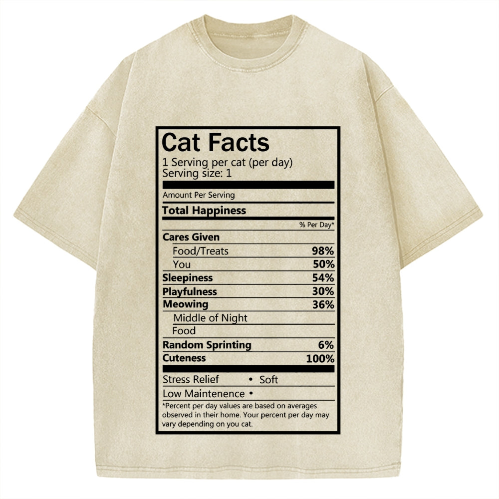 Cat Facts Vintage Washed T-shirt