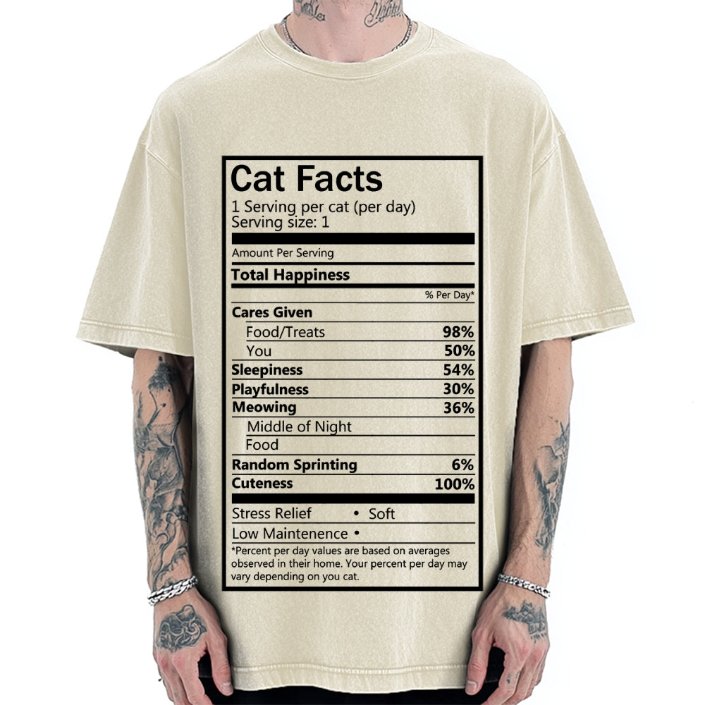 Cat Facts Vintage Washed T-shirt