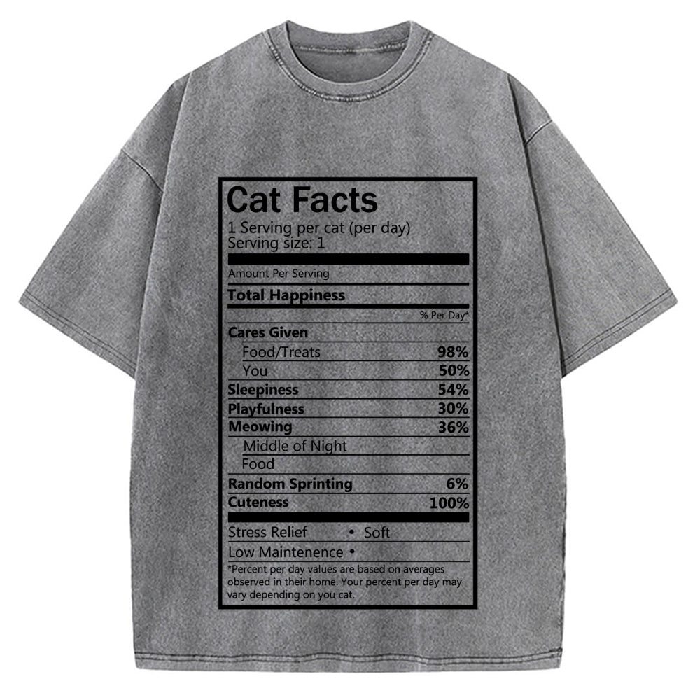 Cat Facts Vintage Washed T-shirt