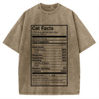 Cat Facts Vintage Washed T-shirt