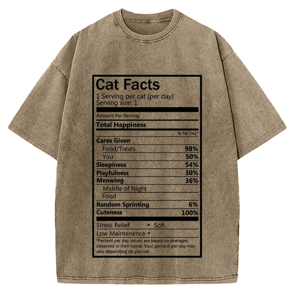 Cat Facts Vintage Washed T-shirt