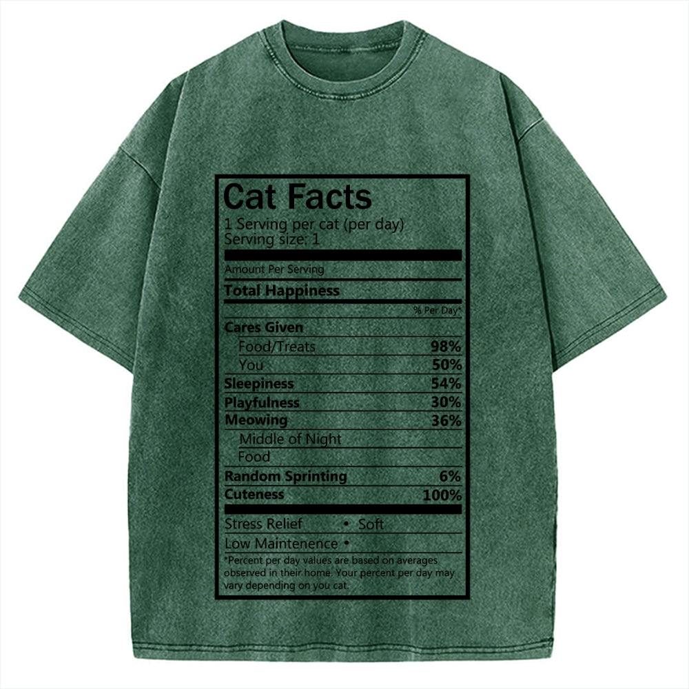 Cat Facts Vintage Washed T-shirt