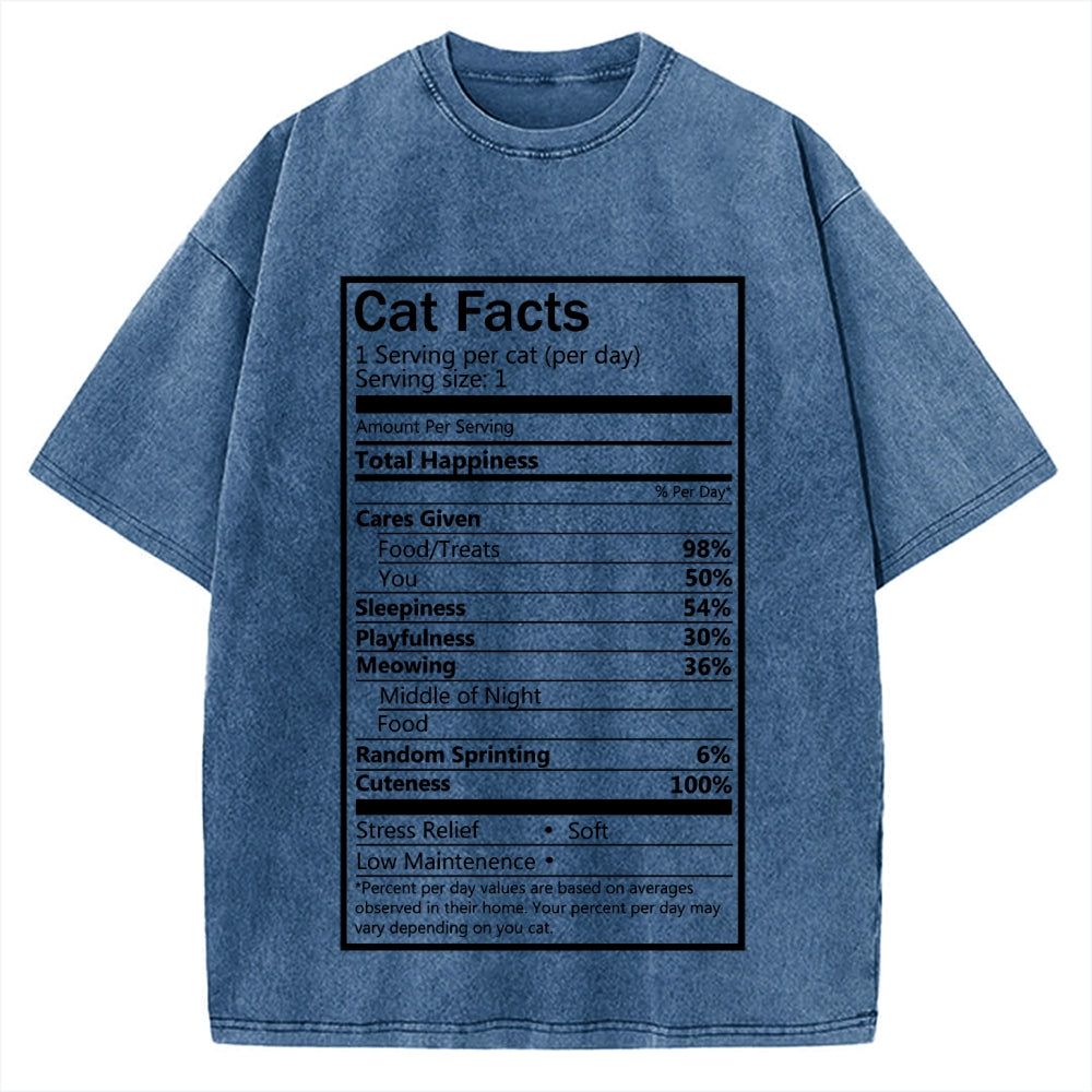 Cat Facts Vintage Washed T-shirt