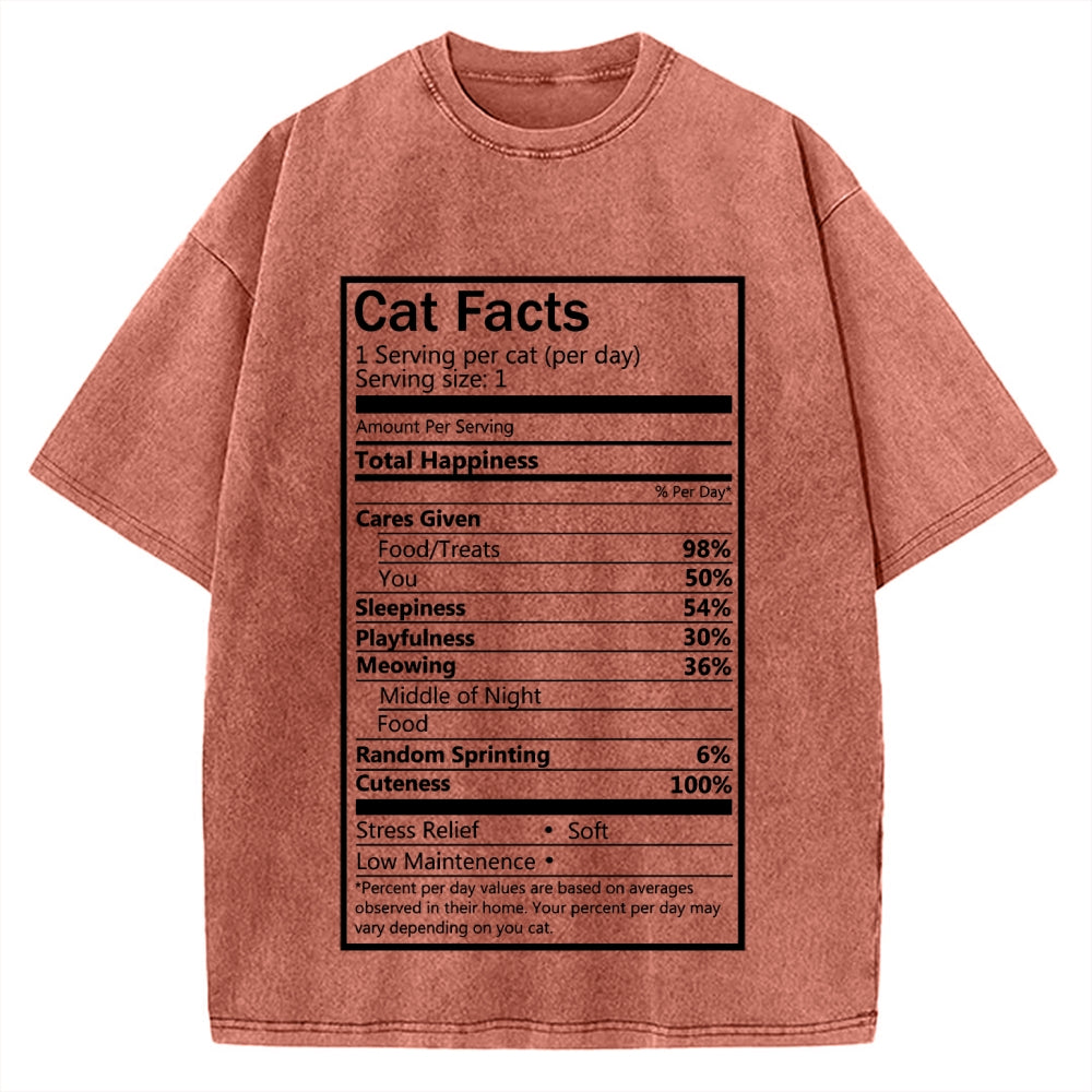 Cat Facts Vintage Washed T-shirt