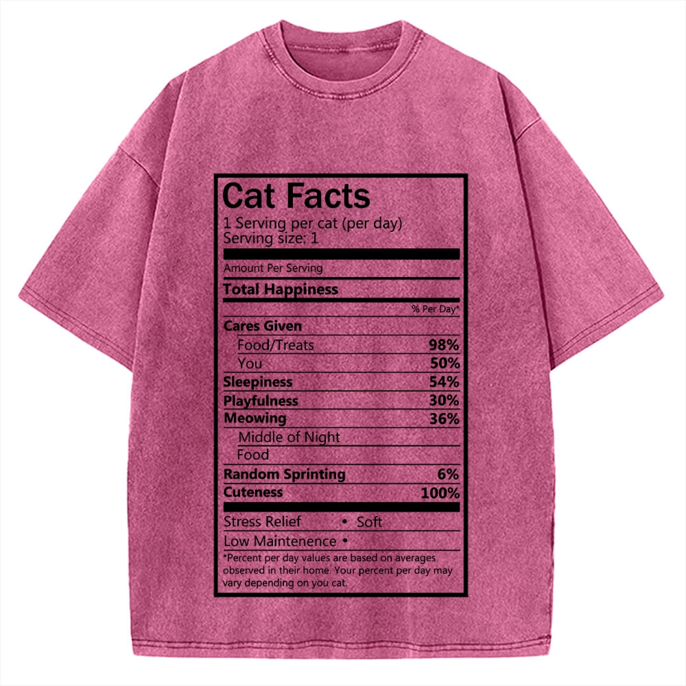 Cat Facts Vintage Washed T-shirt