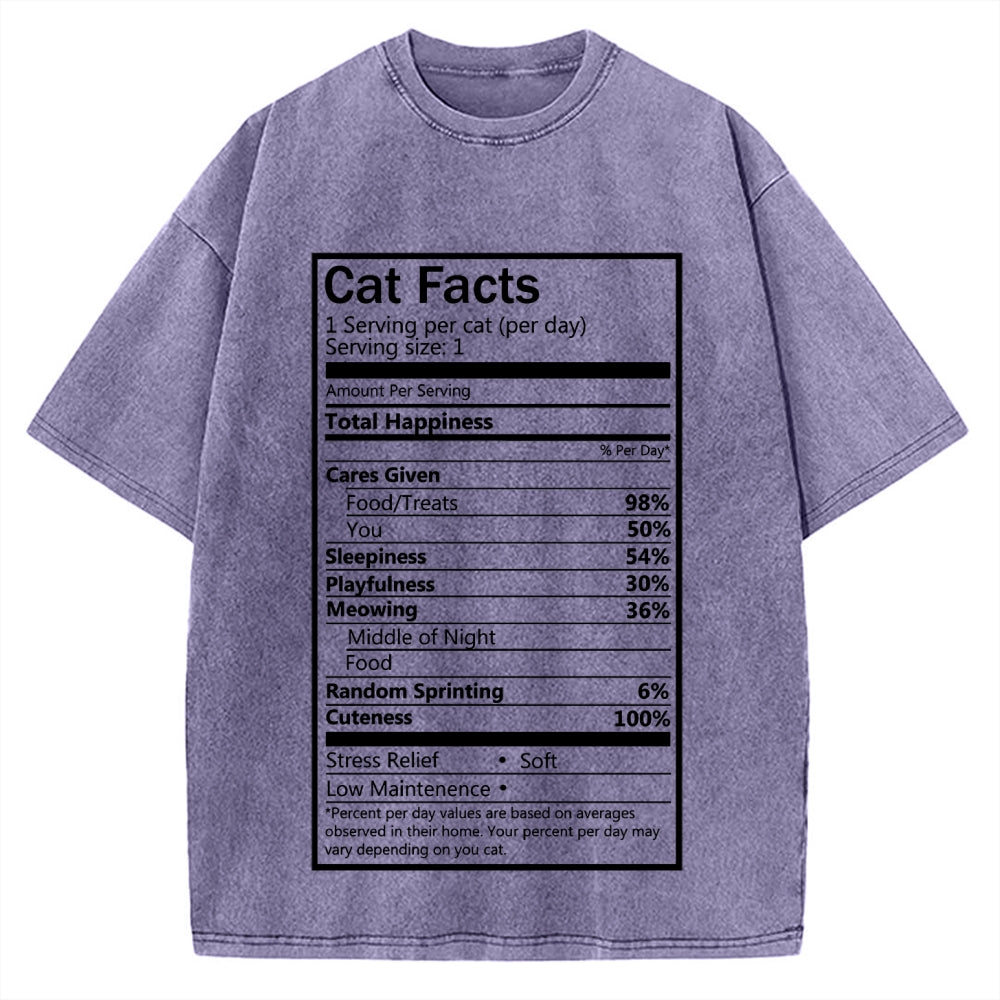 Cat Facts Vintage Washed T-shirt