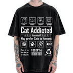 Cat Addicted Vintage Washed T-shirt