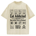 Cat Addicted Vintage Washed T-shirt