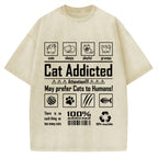 Cat Addicted Vintage Washed T-shirt