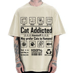 Cat Addicted Vintage Washed T-shirt