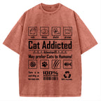 Cat Addicted Vintage Washed T-shirt