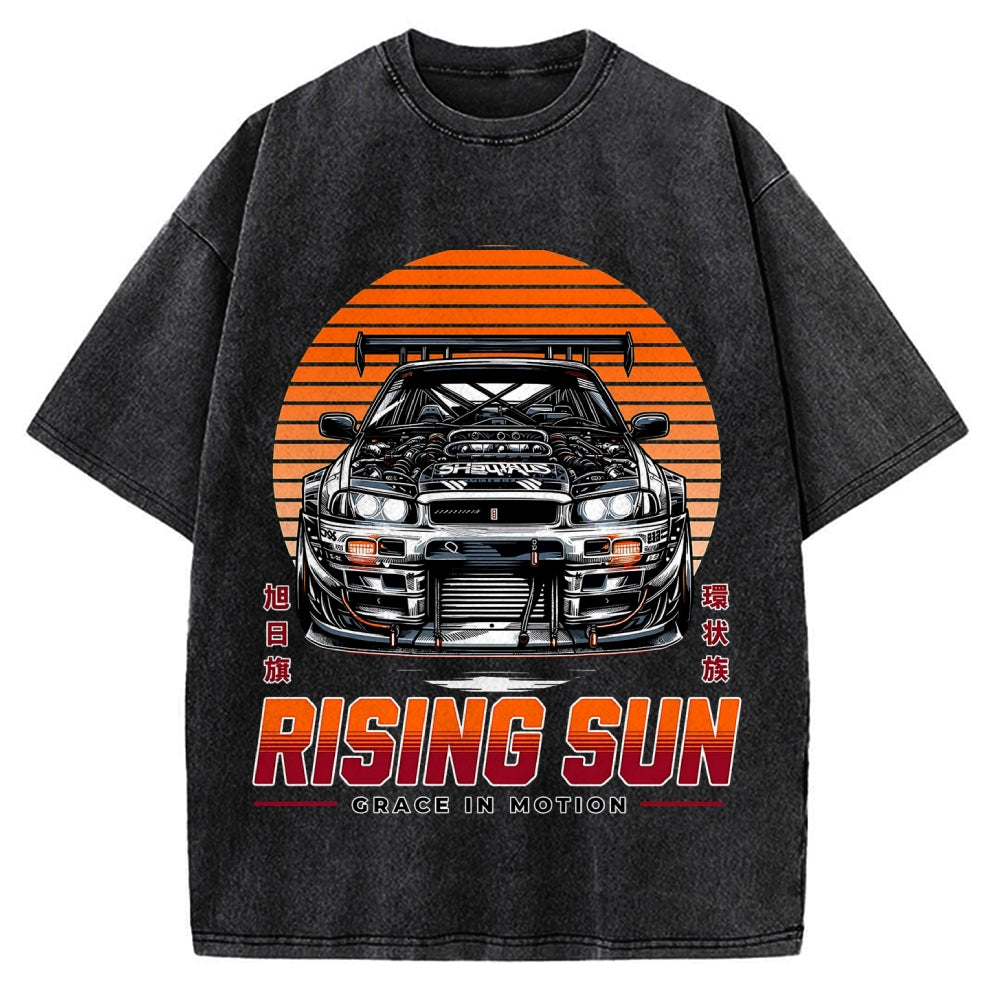 Rising Sun Racing Car Vintage Washed T-shirt