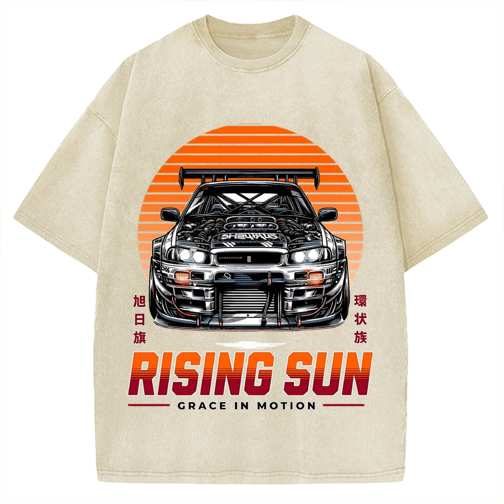 Rising Sun Racing Car Vintage Washed T-shirt