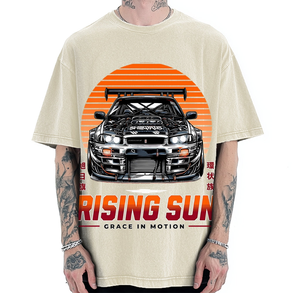 Rising Sun Racing Car Vintage Washed T-shirt