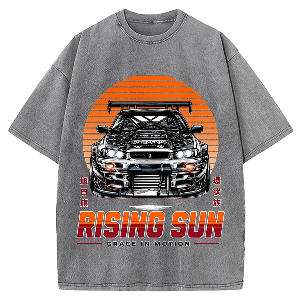 Rising Sun Racing Car Vintage Washed T-shirt