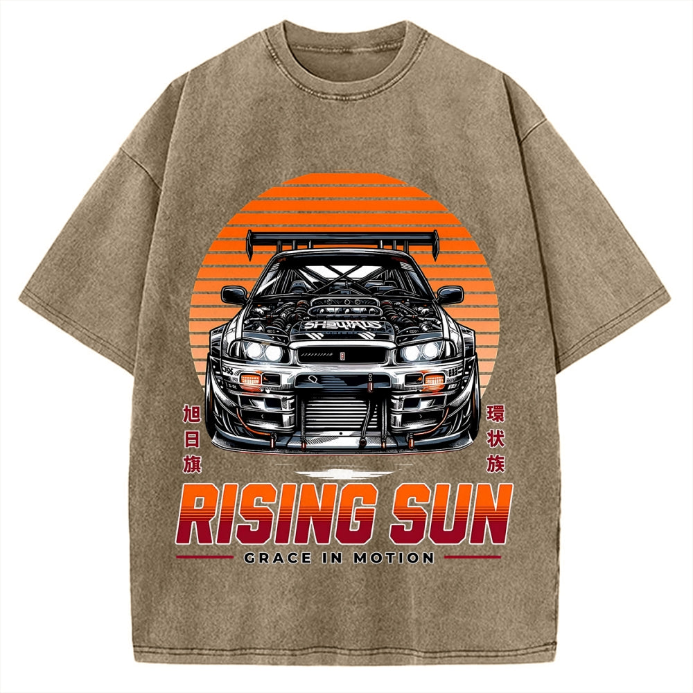 Rising Sun Racing Car Vintage Washed T-shirt