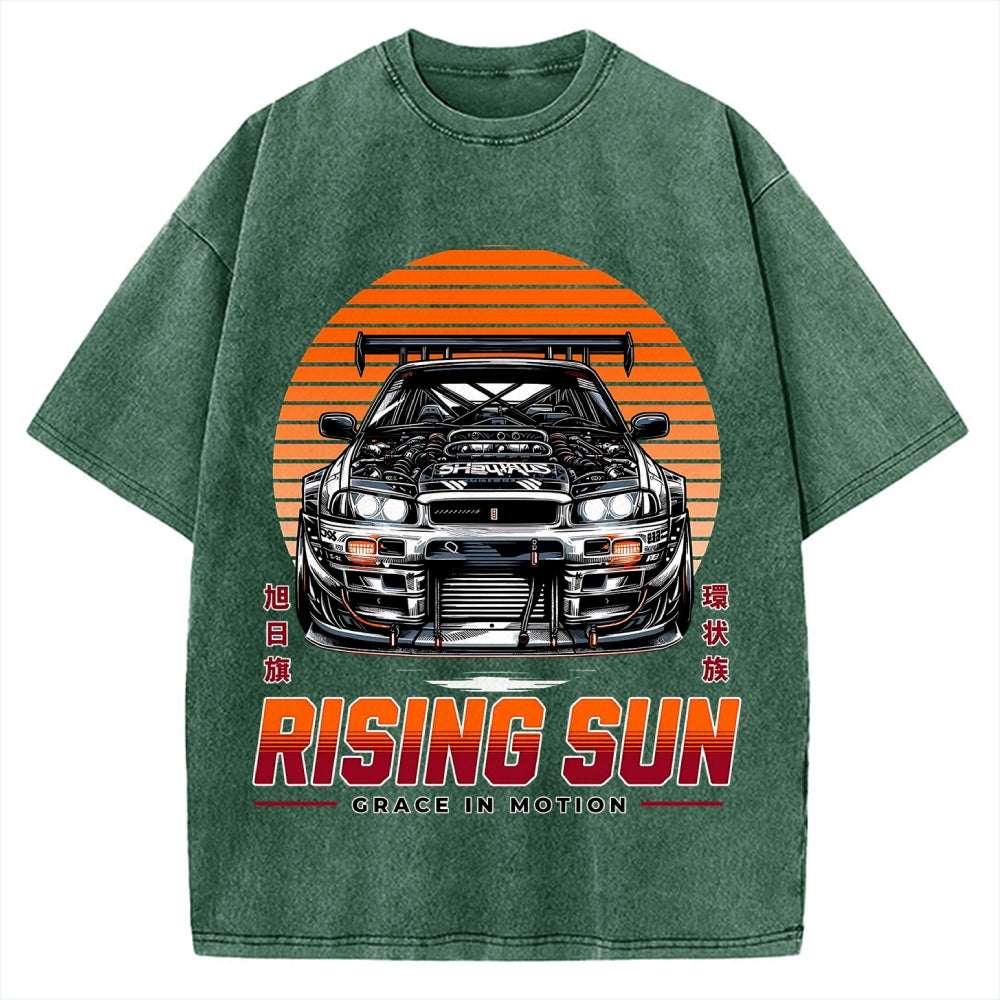 Rising Sun Racing Car Vintage Washed T-shirt