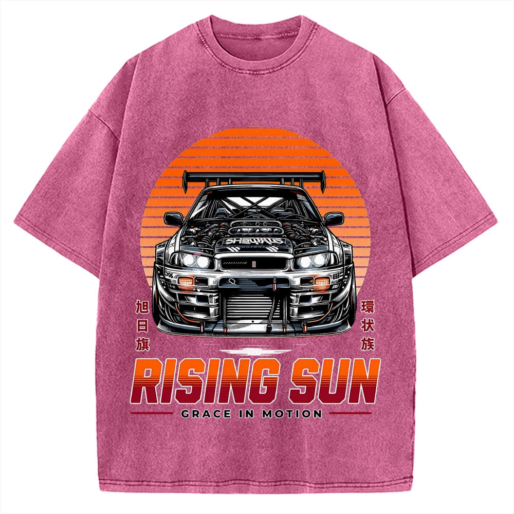 Rising Sun Racing Car Vintage Washed T-shirt