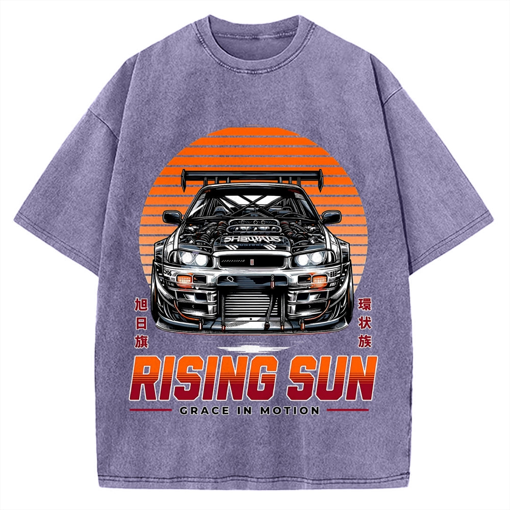 Rising Sun Racing Car Vintage Washed T-shirt