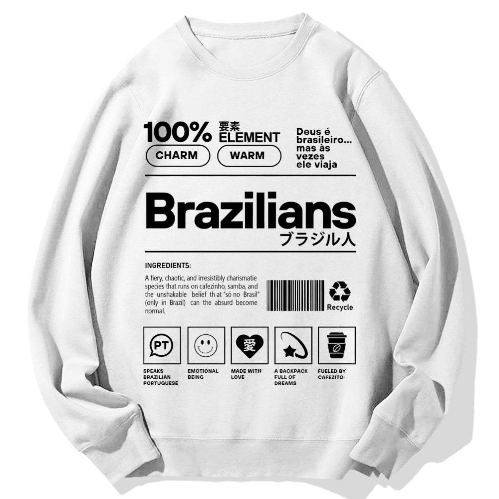 Brazilians Japanese Kanji Katakana Cotton Sweatshirt