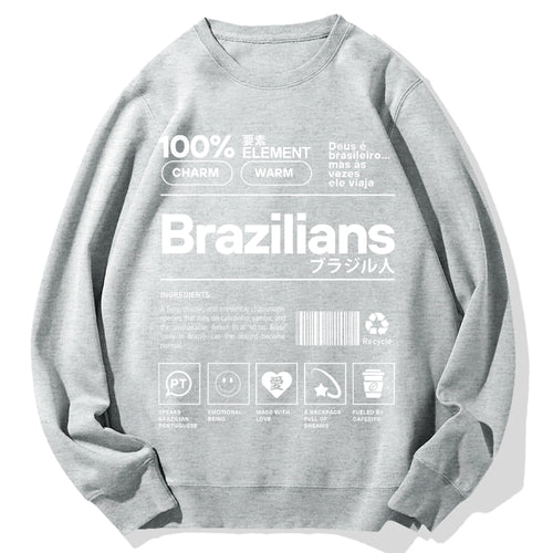 Brazilians Japanese Kanji Katakana Cotton Sweatshirt