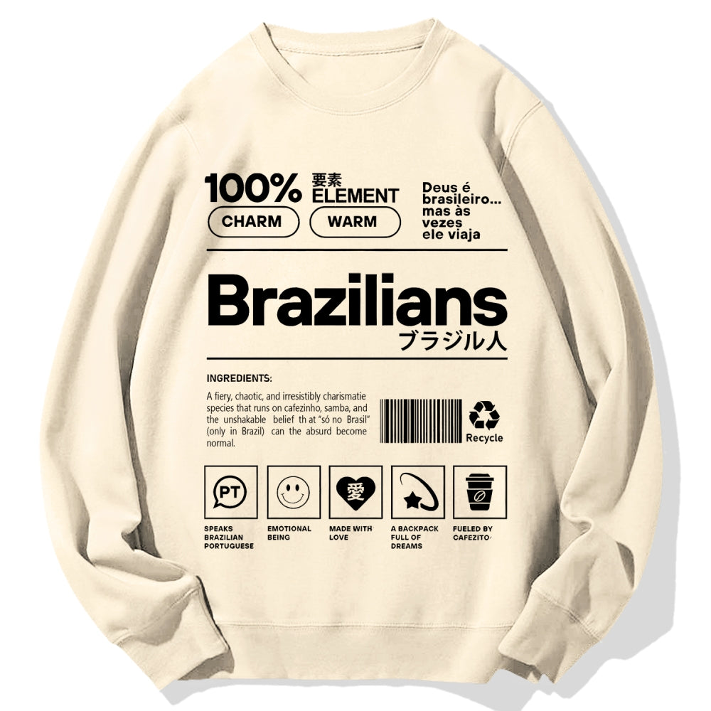 Brazilians Japanese Kanji Katakana Cotton Sweatshirt