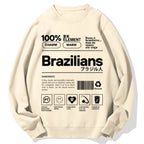 Brazilians Japanese Kanji Katakana Cotton Sweatshirt
