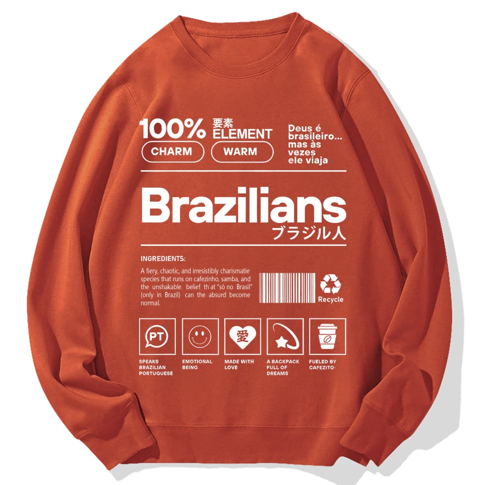 Brazilians Japanese Kanji Katakana Cotton Sweatshirt