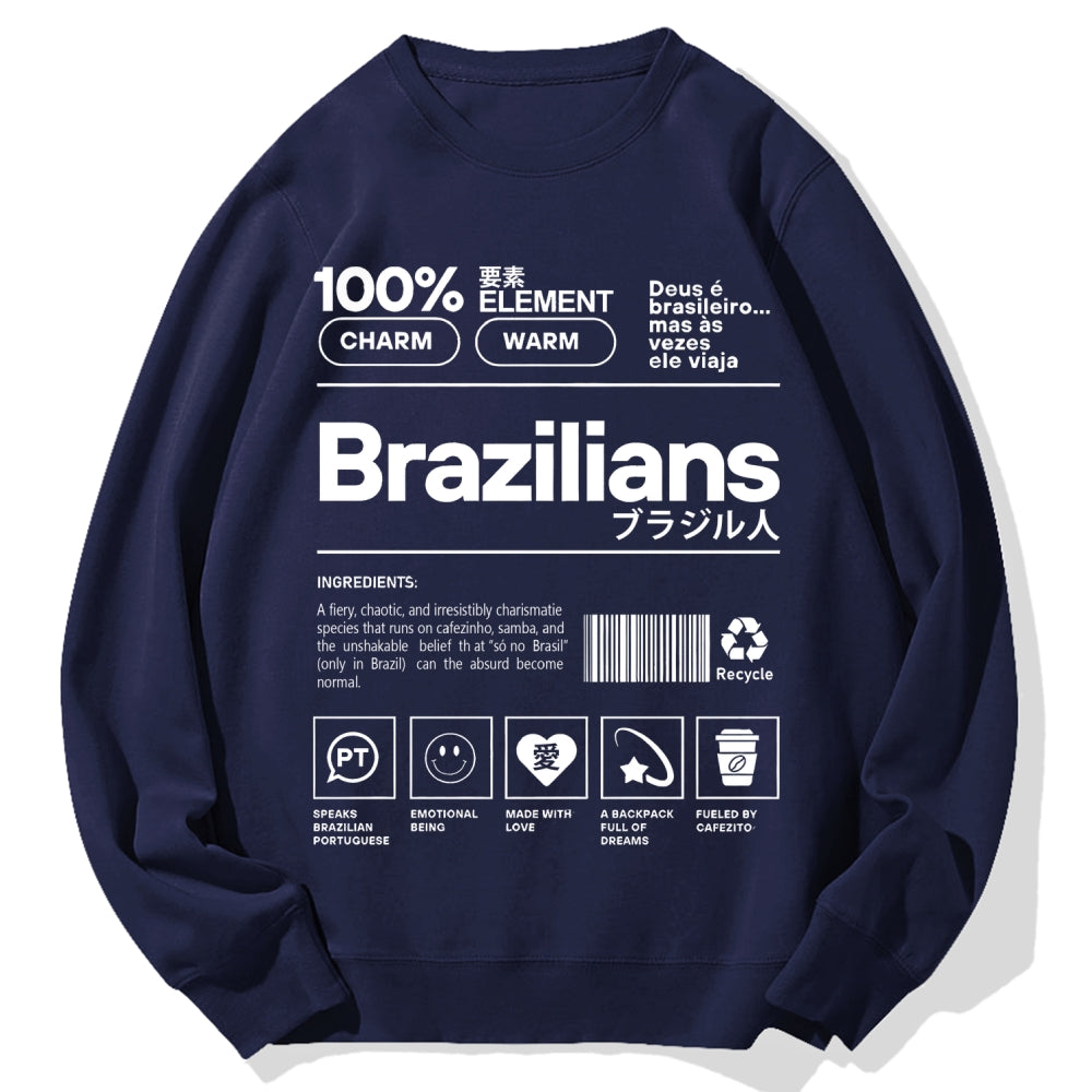 Brazilians Japanese Kanji Katakana Cotton Sweatshirt