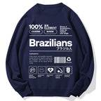 Brazilians Japanese Kanji Katakana Cotton Sweatshirt