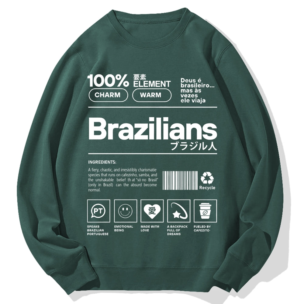 Brazilians Japanese Kanji Katakana Cotton Sweatshirt